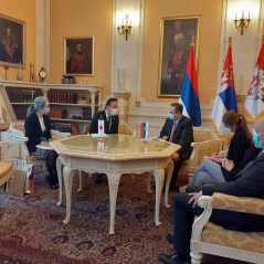14 April 2021  National Assembly Speaker Ivica Dacic and the Japanese Ambassador to Republic of Serbia